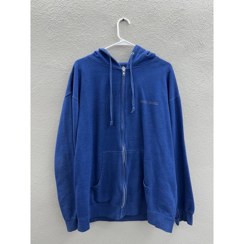 Coastal Classics Sweatshirt Size XL Blue Zip Up Hooded Quiet Storm Logo Worn